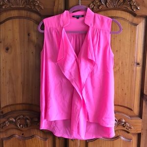 Hot pink ruffled shirt